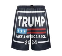 Trump 2024 Short de pyjama pour homme Drapeau du dos Amérique Bas de pyjama pour homme Vêtements de nuit Lounge S, multicolore, M