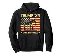 Trump '24 Drill Baby Drill Drapeau Amérique Citation Sweat à Capuche