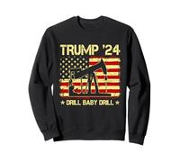 Trump '24 Drill Baby Drill Drapeau Amérique Citation Sweatshirt