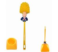 Trump Brosse de toilette, brosse de nettoyage Donald Trump avec support, brosse de toilette amusante, brosse de nettoyage pour toilettes, avec long manche et support de rangement, convient pour le