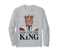 Trump couronné, Longue Vie au Roi - Meme drôle de Roi Patriotique Manche Longue