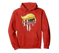 Trump Drapeau américain 2024 Rélection du deuxième Trimestre Sweat à Capuche, Unisexe pour Adultes, Rouge, L