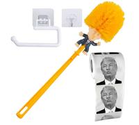 Trump Lot de brosses de salle de bain avec papier toilette imprimé