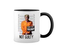 Trump Not Guilty New Trend Fun Lustig Blanc tasse de café avec jante noire et poignée Mug