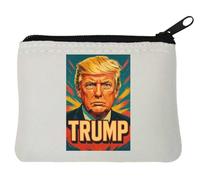 Trump Porte-monnaie en néoprène avec affiche colorée Blanc 10 x 11 cm