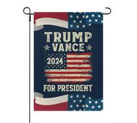 Trump-Vance 2024 Président Trump Supporter Maison Drapeau Taille Unique Double Face Vintage Petit Jardin Drapeau Piscine Drôle Jardin Drapeau Fabriqué aux États-Unis