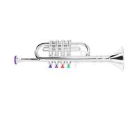 Trumpet de Saxophone, Kids Saxophone Jouet Portable éducatif 3 Ton Réaliste pour Les Tout-Petits (Silver)