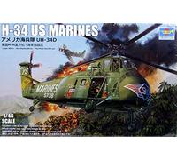 Maquette Hélicoptère H-34 Us Marines Trumpeter 02881 1/48ème Maquette Char Promo
