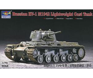 Trumpeter 07233 - 1:72 Russe KV-1 M1942 Léger Cast Réservoir - Neuf