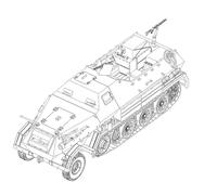 Trumpeter 07404 German Sdkfz.8/DB10 12t Porte-bagages blindé en plastique Modèle 1/72 (véhicule de combat)
