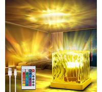 TRUMPETS Lampe Aurore Boréale LED, Projecteur Ciel Étoilé, Recharge par USB, 16 Couleurs, Télécommande, Éclairage Lumiere d'Ambiance Salon Chambre, 3D Cube Lumineux, Cadeau pour Enfants et Adultes