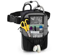 Trunab Ceinture Infirmièr Sac Medical de Taille, Organiseur Infirmière Pochette d'Infirmière avec Multiple Compartement, Réglable Bretelle de Taille, Idéal pour Kit Infirmièr, Stéthoscope, Gris