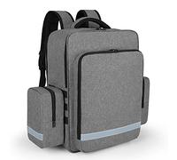 Trunab Sac à Dos Médical Emergency Gris, Sac Premier Soins pour Secouristes avec Poches Latérales Détachable et Fond Antidérapant, Convient à EMT, Paramédical, Visite Domiciliaire-Version Renforcée