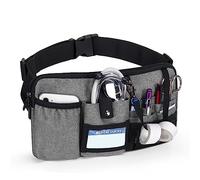Trunab Sac Banane d'Infirmière Multifonctionnel avec 12 Poches à Outils Essentielles, Porte-Ruban, Ceinture Réglable, Pochette Infirmiere pour Infirmière et Étudiant en Soins Infirmiers, Gris