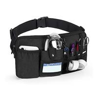 Trunab Sac Banane d'Infirmière Multifonctionnel avec 12 Poches à Outils Essentielles, Porte-Ruban, Ceinture Réglable, Pochette Infirmiere pour Infirmière et Étudiant en Soins Infirmiers, Noir