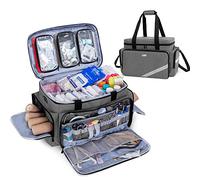 Trunab Sac de Secours Vide, Gris Sac Médical Professionnel Grande Capacité avec Planche Division Intérieur et Fond Antidérapant, Convient à Premier Soins, Emergency, Domicile, EMT, EMS