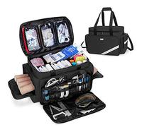 Trunab Sac de Secours Vide, Noir Sac Infirmiere Sacoche Secours Professionnel Grande Capacité avec Planche Division Intérieur et Fond Antidérapant, Malette Infirmière à Domicile