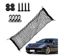 Trunk Mesh Cargo Net - Car Trunk Mesh Bag | Vertical Grocery Storage Holder with Hooks | Elastic Nylon Rear Cargo Storage Organizer | Automotive Seat Back Organizers for SUV, RV, Car
