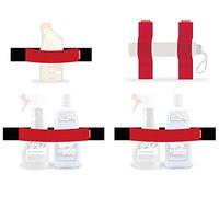 TrunkExpert Bandes scratch pour voiture, lot de quatre, 1x 20x5x0,3cm 1x 30x5x0,3cm 2x 40x5x0,3cm, organiseur de coffre, résistant, rouge, étanche, pour la fixation d'objets transportés