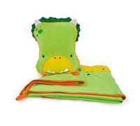 Trunki - 0076-GB01- Snoozihedz Dudley Dino - Un Plaid en Fleece avec Coussin Gonflable et Accroche