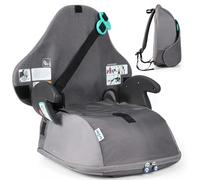 Trunki BoostApak Siège auto rehausseur & Sac à dos pour enfant - Siège auto de voyage i-Size, Sac à dos pour enfant approuvé 8 L et Siège auto rehausseur (126-150 cm) - Gris