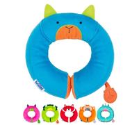 Trunki Coussin Voyage Avion Enfants et Mentonnière Enfants | Coussin Voiture Enfants Soutien les Têtes Endormies dans le Siège Auto, l'Avion, le Vélo ou la Poussette | Yondi Bert (Bleu)