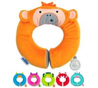 Trunki Coussin Voyage Avion Enfants et Mentonnière Enfants | Coussin Voiture Enfants Soutien les Têtes Endormies dans le Siège Auto, l'Avion, le Vélo ou la Poussette | Yondi Mylo Singe (Orange)