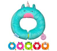 Trunki Coussin Voyage Avion Enfants et Mentonnière Enfants | Coussin Voiture Enfants Soutien les Têtes Endormies dans le Siège Auto, l'Avion, le Vélo ou la Poussette | Yondi Una Licorne (Turquoise)