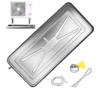 TRUNXUCL Bac Condensat Clim avec Tube de Vidange Kit, Bac de Récupération des Condensats de Groupe Extérieur, pour Systèmes Universels de Pompe a Chaleur de Climatiseur Divisé (Color : Galvanized ste