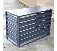 TRUNXUCL Cache Climatiseur Cache Pompe a Chaleur, Cache Climatiseur Exterieur Aluminium avec Couvercle Supérieur, Séparateur D'espace a Persiennes Autoportants (Color : Four Sides, Size : 2-3P)
