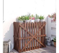 TRUNXUCL Cache Climatiseur Exterieur Bois Étagère Plante, Cache Pompe a Chaleur Extérieur, Support de Pot de Fleur de Plante de Jardin Autoportant pour L'extérieur pour Cacher le Climatiseur (Color :