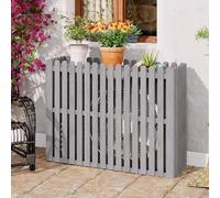 TRUNXU ache Climatiseur Exterieur, Cache Clim en Bois, Présentoir de Pot de Fleurs pour Décoration Extérieure et Intérieure pour Cacher Le Climatiseur (Color : Gris)