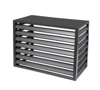 TRUNXUCL Cache Climatiseur Exterieur, Cache Climatiseur Exterieur Aluminium, Séparateur D'espace a Persiennes Autoportants, Réduction du Bruit, Anti Poussière et Étanche (Color : Gris, Size : 1.5P-4