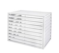 TRUNXUCL Cache Climatiseur Exterieur, Cache Climatiseur Exterieur Aluminium, Séparateur D'espace a Persiennes Autoportants, Réduction du Bruit, Anti Poussière et Étanche (Color : Bianco, Size : 3P-4