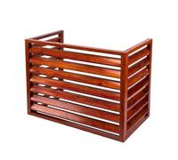 TRUNXUCL Cache Climatiseur Exterieur, Cache Climatiseur Exterieur Aluminium, Séparateur D'espace a Persiennes Autoportants, Réduction du Bruit, Anti Poussière et Étanche (Color : Wooden, Size : 3P-3