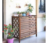 TRUNXUCL Cache Climatiseur Exterieur, Cache Climatiseur Exterieur Bois pour L'extérieur, Caisson Anti Bruit Pompe a Chaleur, Présentoir de Pot de Fleur pour Décoration Extérieure et Intérieure (Color