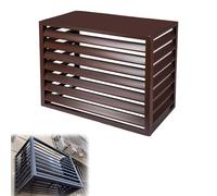 TRUNXU ache Climatiseur Exterieur en Aluminium, Cache Pompe a Chaleur Extérieur, Cache Climatiseur Exterieur Aluminium, Les Jardins et les Rues Commerciales (Color : Brown-4 Sides- A, Size : 110x