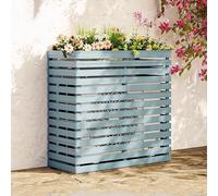 TRUNXUCL Cache Climatiseur Exterieur en Bois, Clôture de Climatiseur de Jardin, Étagère Plante Cache Climatiseur, Support de Climatisation a Persiennes pour Décoration Extérieure et Intérieure (Color