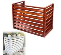 TRUNXUCL Cache Pompe a Chaleur Extérieur en Aluminium, Cache Clim Divisé, Stores D'unité Extérieure, Clôture pour Cacher le Climatiseur pour la Climatisation Extérieure (Color : Wooden, Size : 3P-3