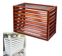 TRUNXU ache Pompe a Chaleur Extérieur en Aluminium, Cache Clim Divisé, Stores D'unité Extérieure, Clôture pour Cacher Le Climatiseur pour la Climatisation Extérieure (Color : Wooden, Size : 3P-4