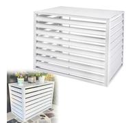 TRUNXUCL Cache Pompe a Chaleur Extérieur en Aluminium, Cache Clim Divisé, Stores D'unité Extérieure, Clôture pour Cacher Le Climatiseur pour la Climatisation Extérieure (Color : Bianco, Size : 3P-4