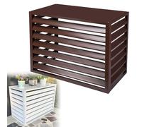 TRUNXUCL Cache Pompe a Chaleur Extérieur en Aluminium, Cache Clim Divisé, Stores D'unité Extérieure, Clôture pour Cacher Le Climatiseur pour la Climatisation Extérieure (Color : Brown, Size : 3P-4 S