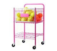 TRUNXUCL Chariot à Balle de Tennis à roulettes, Ramasse Balles, Panier de Pickleball, Ramasse Balle Tennis, Porte Balles de Pickleball(53x53x95cm/21x21x37.5in)