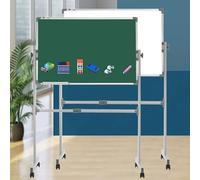 TRUNXUCL Tableau Magnetique Double Face, Tableau Blanc Effacable Sur Pied, Whiteboard Roulette, Hauteur Réglable(60x90cm/24x35in)