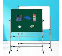 TRUNXUCL Tableau Magnetique Double Face, Tableau Blanc Effacable Sur Pied, Whiteboard Roulette, Hauteur Réglable(90x120cm/35x47in)