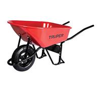 Truper Brouette métallique 100 litres jante pneumatique avec roulements pour chantier construction et jardin Capacité 580 kg