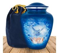 Trupoint Memorials Crmation Urnes pour cendres humaines - Urnes dcoratives pour cendres Urnes funraires fminines et masculines adultes - Dove Large