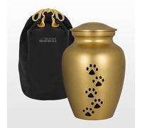 Trupoint Memorials Petite urne funéraire pour Chiens et Chats, Motif Pattes dorées jusqu'à 7,7 kg