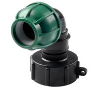 Trurovem Adaptateur de valve coudée S60 x 6 vers MDPE pour raccord de réservoir fourre-tout IBC, connecteur fileté de 20 mm, 25 mm, 32 mm, sortie en plastique antirouille pour tonnes de barils (32 mm)