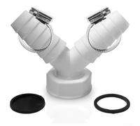 Trurovem Adaptateur en Y pour machine à laver et lave-vaisselle, double connecteur de tuyau d'évacuation pour évier DN25, sortie de 19 à 24 mm avec joints étanches et clips